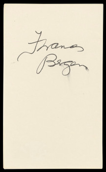 Frances Bergen  Yancy Derringer Authentic Signed 3x5 Index Card BAS #BM57157