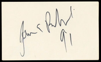 James Belushi According To Jim "91" Signed 3x5 Index Card BAS #BM57055