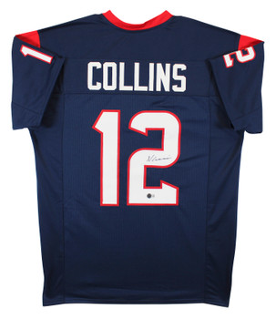 Nico Collins Authentic Signed Navy Pro Style Jersey Autographed BAS Witnessed