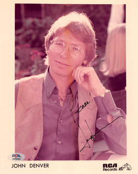 John Denver Musician Peace! Authentic Signed 8x10 Promo Photo PSA/DNA #AN74095
