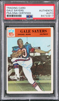Bears Gale Sayers Authentic Signed 1966 Philadelphia #38 Rookie Card PSA Slabbed
