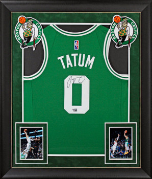 Celtics Jayson Tatum Authentic Signed Green Nike Swingman Framed Jersey Fanatics