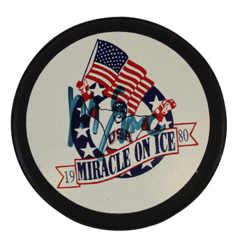 Mike Eruzione Authentic Signed 1980 Miracle On Ice Hockey Puck BAS #BN06120