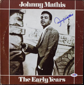 Johnny Mathis Authentic Signed The Early Years Album Cover PSA/DNA #V16024