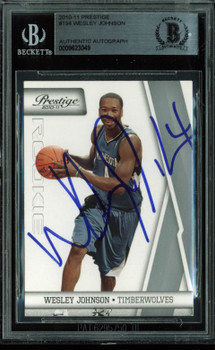 Timberwolves Wesley Johnson Signed Card 2010 Prestige RC #194 BAS Slabbed