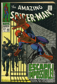 Stan Lee Signed Amazing Spider-Man #65 Comic Book Escape Impossible PSA #W18735