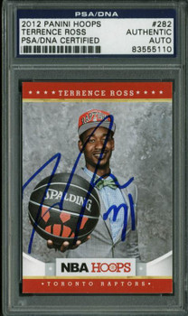 Raptors Terrence Ross Authentic Signed Card 2012 Panini Rc #282 PSA/DNA Slabbed