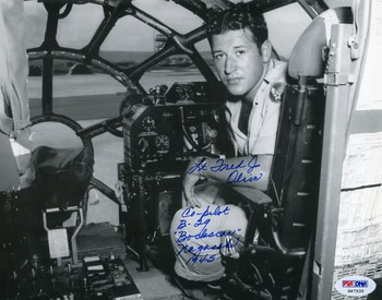Lt. Fred J. Olivi Nagasaki Bombing 1945 Signed Authentic 8X10 Photo PSA #S67535