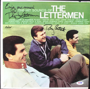 Tony Butala The Lettermen Signed Album Cover W/ Vinyl PSA/DNA #V16123