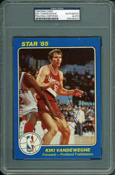 Blazers Kiki Vandeweghe Authentic Signed Card 5X7 Star '85 Blue PSA/DNA Slabbed