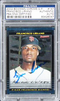 Francisco Liriano Signed Card 2002 Bowman Chrome Rookie #147 PSA/DNA Slabbed