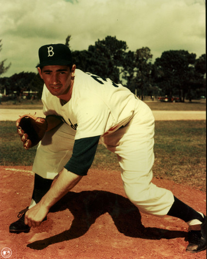 Dodgers Sandy Koufax 8x10 PhotoFile Pitching Grey Jersey Photo Un