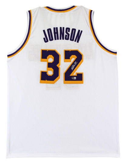 The Jersey Source Magic Johnson Autographed Blue Los Angeles Jersey-Beckett W Hologram *Black