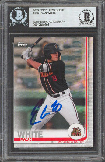 Rays Brendan McKay Signed 2019 Topps Pro Debut #119 RC Card BAS Slabbed  12256928