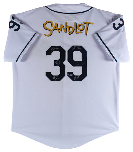 The Sandlot Autographed Jersey w/8 Actors-Beckett W Hologram *Black