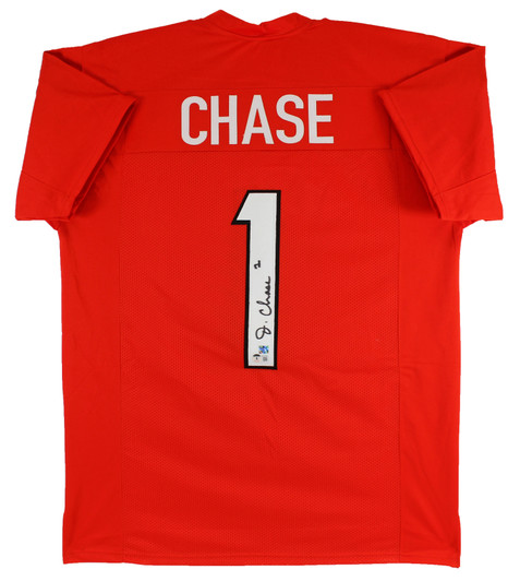 Cincinnati Bengals Ja'Marr Chase Autographed Orange Nike Jersey Size XL  Beckett BAS Witness Stock #212155