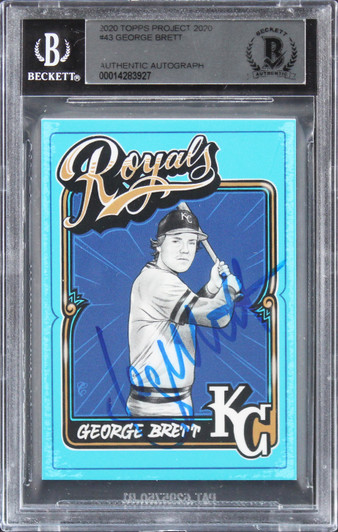 George Brett Signed 2020 Topps Project 2020 #43 Card Grade 9.5 Auto 9! Bas  Slab Auction