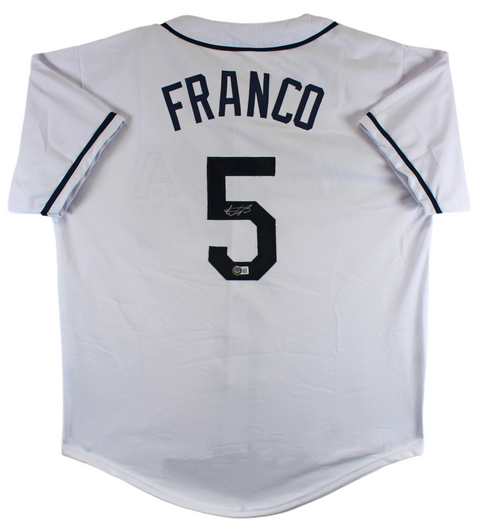 Press Pass Collectibles Wander Franco Authentic Signed White Pro Style Jersey Autographed JSA Sig Debut