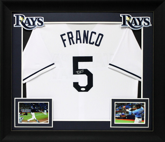 Wander Franco Authentic Signed White Pro Style Framed Jersey
