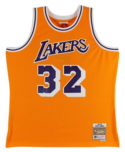 Press Pass Collectibles Lakers Jerry West 3X Inscribed Signed Yellow M&N HWC Swingman Jersey BAS