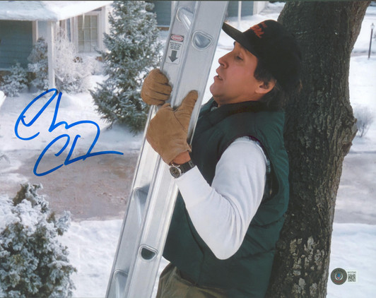 Chevy Chase Christmas Vacation Clark Signed Chicago Bears Hat BAS Witnessed