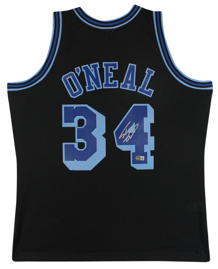 Lakers Shaquille O'Neal Signed Blue TB MLSP M&N HWC Swingman Jersey BAS  Witness