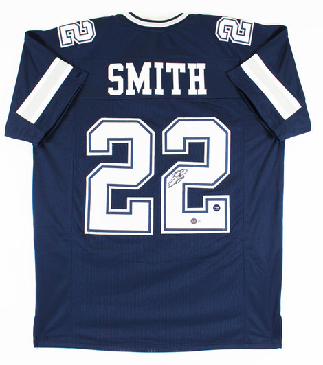 Unsigned Custom Sewn Stitched EMMITT SMITH Dallas Cowboys Navy Bl