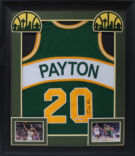 Seattle Supersonics Gary Payton Autographed White Jersey Beckett BAS QR  Stock #203420