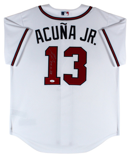 Ronald Acuna Jr. Acuna Matata Signed Atlanta Braves Majestic Replic  Coolbase Jersey (USA SM & JSA Witness COAs)