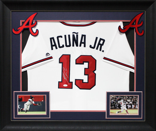 Ronald Acuna Jr. Signed Atlanta Braves Majestic Grey Baseball Jersey JSA  158500