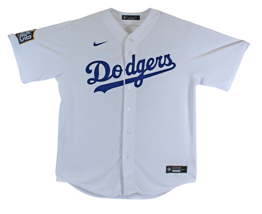 Press Pass Collectibles Dodgers Cody Bellinger Signed White Majestic Jersey w/ 2018 WS Patch BAS & MLB