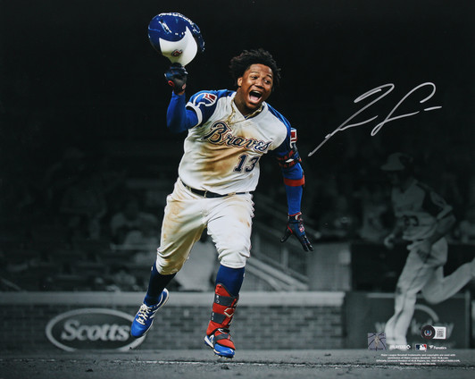 Ronald Acuna Jr Autographed Atlanta 16x20 Baseball Photo - JSA (Navy Jersey  Batting)