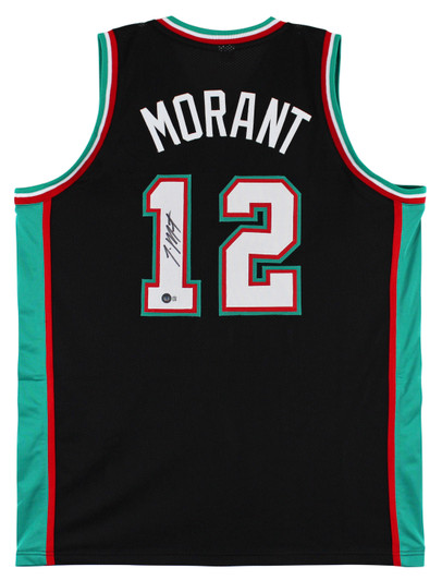 Ja Morant Signed Custom Alternate Navy Blue Pro-Style Basketball