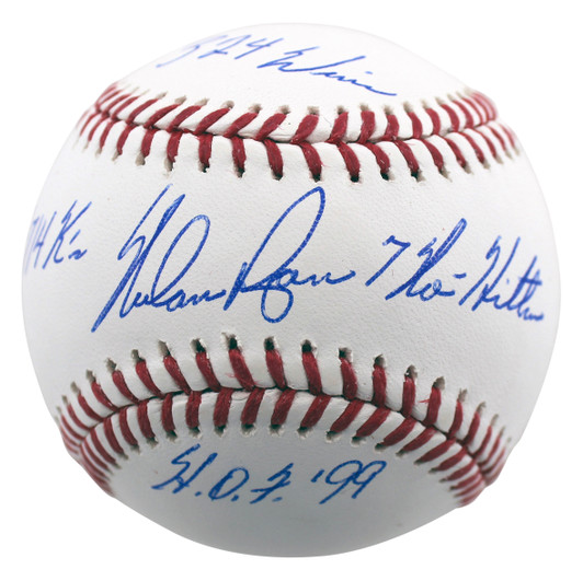 Rangers Nolan Ryan 324 Wins Authentic Signed Robert Manfred