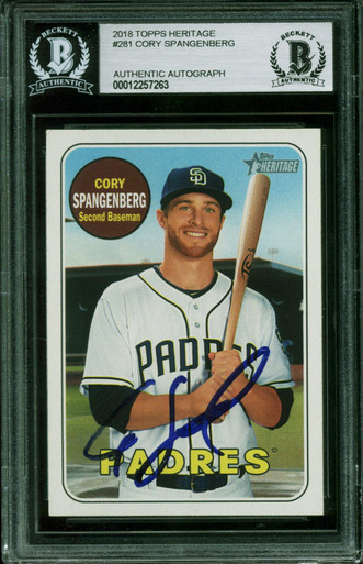 Padres Hunter Renfroe Signed 2018 Topps Heritage #198 Rookie Card BAS #11277