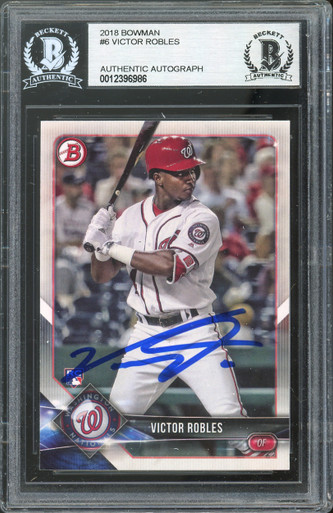 VICTOR ROBLES SIGNED WASHINGTON NATIONALS JERSEY AUTO+BECKETT BAS COA!