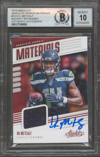 Seahawks DK Metcalf Signed 2019 Panini #343 Rookie Card BAS #WP68541