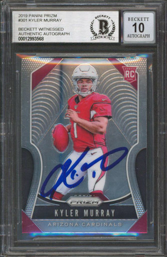 Cardinals Kyler Murray Signed 2019 Panini Prizm #301 RC Card 