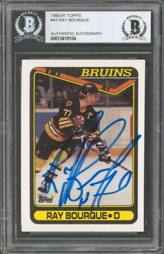 Bruins Ray Bourque Authentic Signed 1987-88 Topps #87 Card