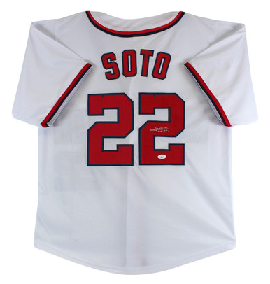 Washington Nationals Juan Soto Autographed Blue Jersey JSA Stock