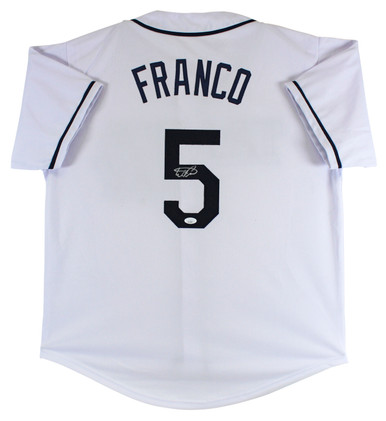 Rays Wander Franco Authentic Signed White Nike Jersey JSA Signature Debut