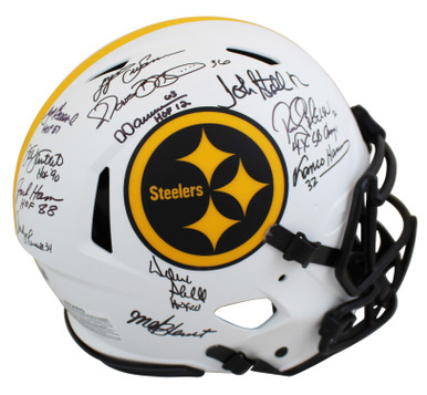 Steelers Franco Harris HOF 90 Signed Lunar F/S Speed Proline Helmet BAS  Wit