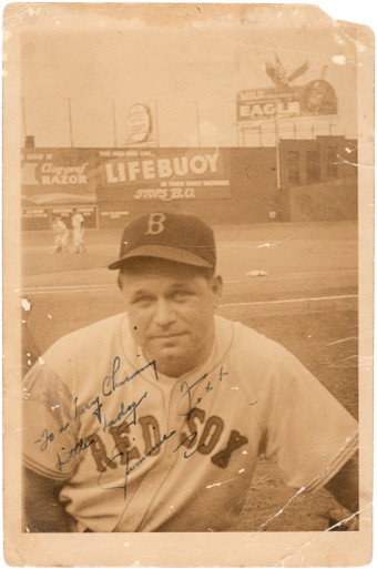 Jimmie Foxx Sincere Wishes Signed 5.5x7.5 Geo Burke Sepia Photo JSA  #Z30198