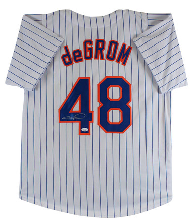 Press Pass Collectibles Mets Jacob deGrom Authentic Signed White Nike Framed Jersey Autographed JSA