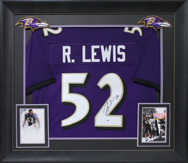 Press Pass Collectibles Miami Ray Lewis Authentic Signed Green Pro Style Jersey Autographed BAS Witness