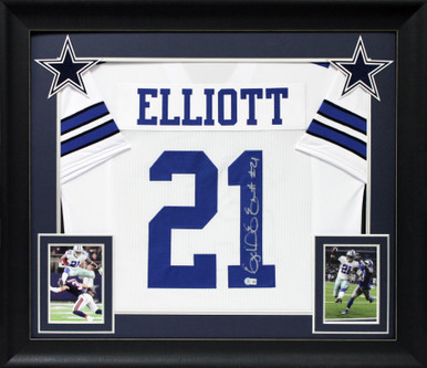 Ohio State Ezekiel Elliott Authentic Signed Red Pro Style Framed Jersey BAS  Wit