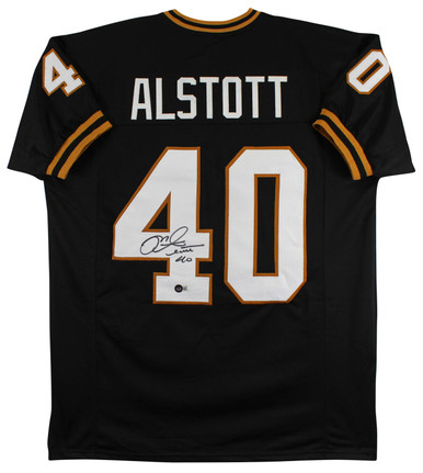 Press Pass Collectibles Mike Alstott A-Train Authentic Signed Red Pro Style Jersey BAS Witnessed