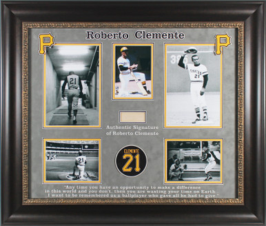 Roberto Clemente 32x36 Custom Framed Jersey Display with Pirates World  Champions Pin