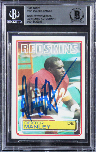 WFT Dexter Manley Authentic Signed 1983 Topps #191 Rookie Card BAS