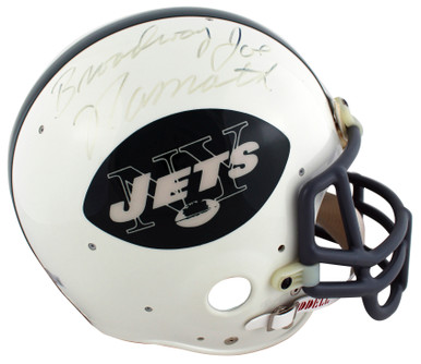 Press Pass Collectibles Jets Joe Namath Authentic Signed Green Mitchell & Ness Jersey Autographed BAS Witnessed